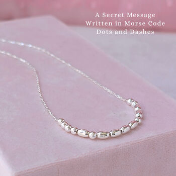 Sterling Silver Morse Code Necklace With Custom Hidden Message, 2 of 10