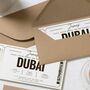 Personalised Dubai Boarding Pass Holiday Reveal Voucher, thumbnail 8 of 9