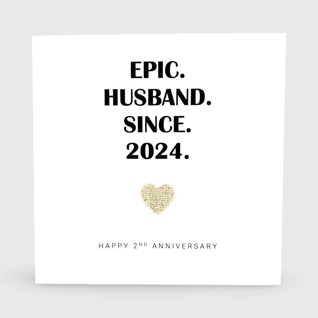 2nd Wedding Anniversary Card Cotton Epic Card, 1 of 2