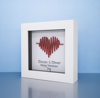 Personalised Valentine’s Day Gift – Heartbeat Love Small Frame, 3 of 5