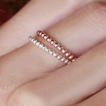 18ct Rose Gold Vermeil Bobble Ring, 2 of 6