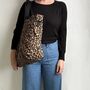 Brown Leopard Print Tote Bag, thumbnail 4 of 6