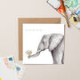 Elephant With Flowers Card, thumbnail 1 of 3