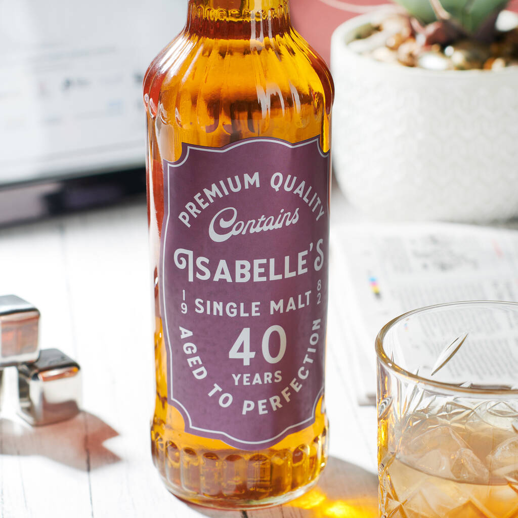 Personalised Metallic Birthday Whisky Bottle Labels, 1 of 4