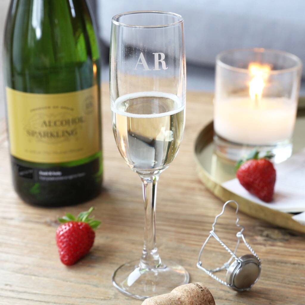 Personalised Small Initials Prosecco Glass By Lisa Angel