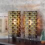 Set Of Two Fan Patterned Lamp Battery Cordless Lamp, thumbnail 4 of 6