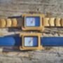 Coral Blue Face Bamboo Watch With Bamboo Strap, thumbnail 2 of 4