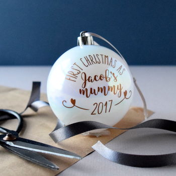 Personalised Copper First Christmas Bauble, 2 of 2