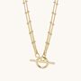 T Bar Necklace Silver Or 18ct Gold Vermeil Plate, thumbnail 5 of 7