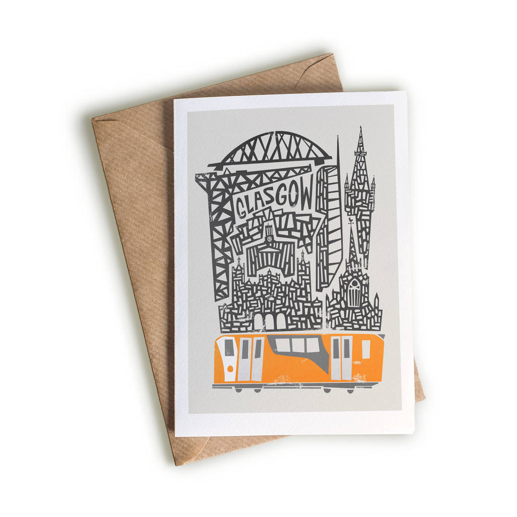 Glasgow City Greetings Card By Fox & Velvet