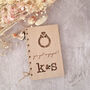 Personalised Wooden Engagement Card Modern Initials, thumbnail 3 of 11