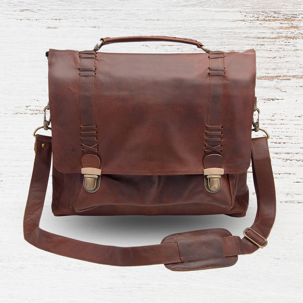 personalised leather classic satchel by mahi leather ...