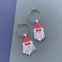 Handmade Beaded Santa Christmas Earrings, thumbnail 5 of 7