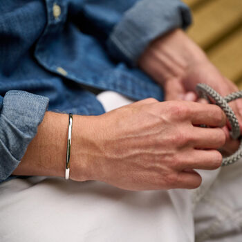 Slim Sterling Silver Message Bracelet, 3 of 7