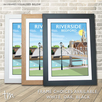 Riverside Footbridge, Bedford Travel Print, 2 of 7