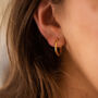 Chunky 14 K Thick Medium Gold Hoop Earrings, thumbnail 1 of 7