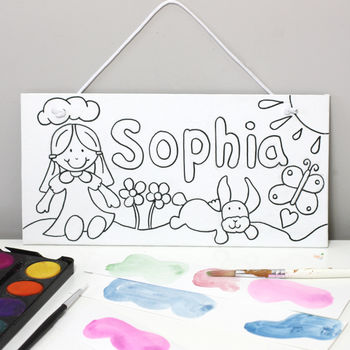Paint Your Own Girls Or Boys Name Canvas Sign, 4 of 12
