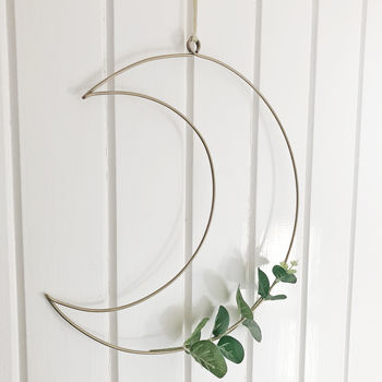 Wire Moon Wreath Frame With Eucalyptus, 3 of 7