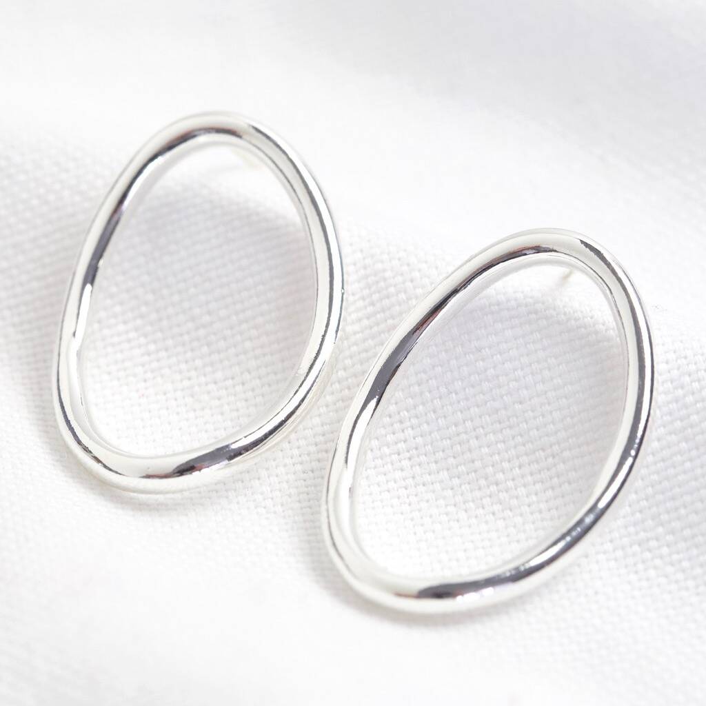Curved Oval Hoop Drop Earrings By Lisa Angel | notonthehighstreet.com