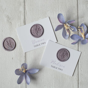 Lilac Wedding Invitation With Lavender Wax Seal, 8 of 11