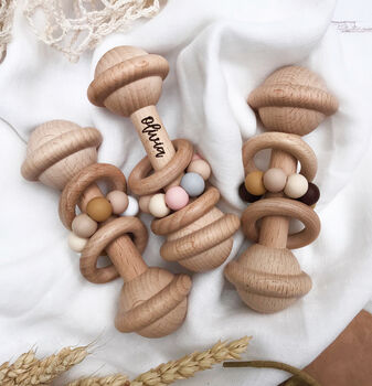 Traditional Wooden Rattle / Grasping Toy, 4 of 5