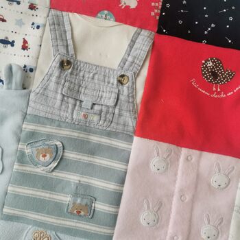 Baby Clothes Memory Blanket Made From Baby Clothes, 4 of 12