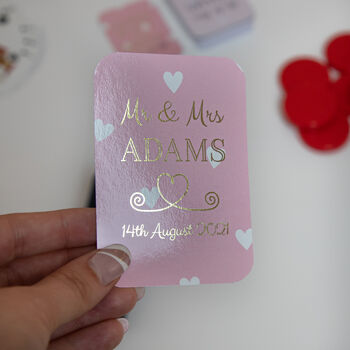 Personalised Wedding Heart Playing Cards In A Tin, 2 of 7