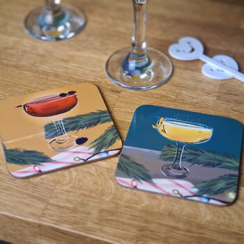 Personalised Christmas Glasses And Coasters, 3 of 5