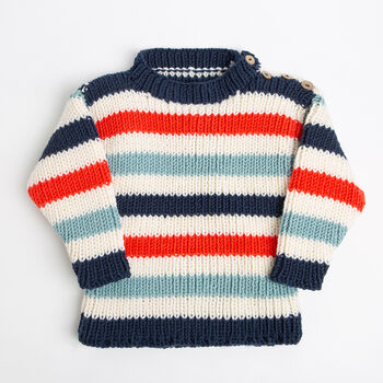 Toddler Striped Jumper Easy Knitting Kit, 3 of 8