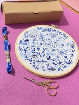 Inky Blue Embroidery Kit, 4 of 4