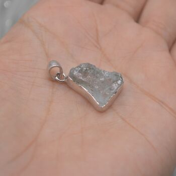Raw Aquamarine Pendant Necklace: March Birthstone, 4 of 7