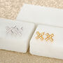 Sparkling Pave Cross Stud Earrings, thumbnail 1 of 5