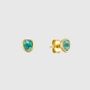 Emerald And Gold Vermeil Gemstone Stud Earrings, thumbnail 3 of 4