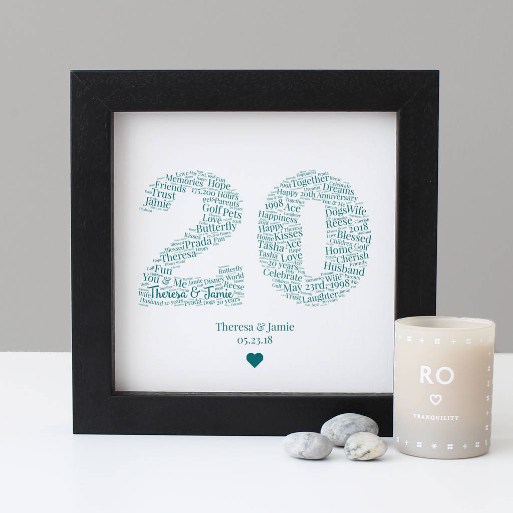 personalised 20th anniversary gift by hope and love