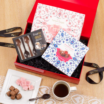 Chocolate Turkish Delight And Chocolate Spoon Gift Box, 4 of 7