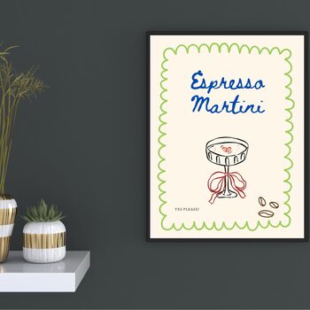 A4 Modern Cocktail Print, Espresso Martini, 2 of 5