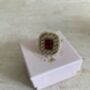 Gold Maroon Kundan Adjustable Ring, thumbnail 4 of 8