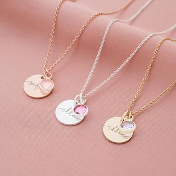 Personalised Esme Initial Birthstone Necklace Gift Set, 2 of 12