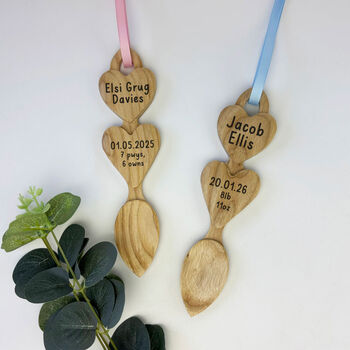 New Baby Engraved Welsh Love Spoon, 2 of 3