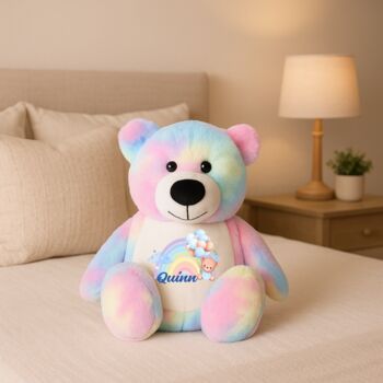Personalised Blue Baby Rainbow Large Bear, 5 of 11