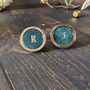 Personalised Monogrammed Initials Leather Cufflinks, thumbnail 9 of 9