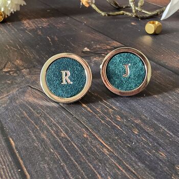 Personalised Monogrammed Initials Leather Cufflinks, 9 of 9