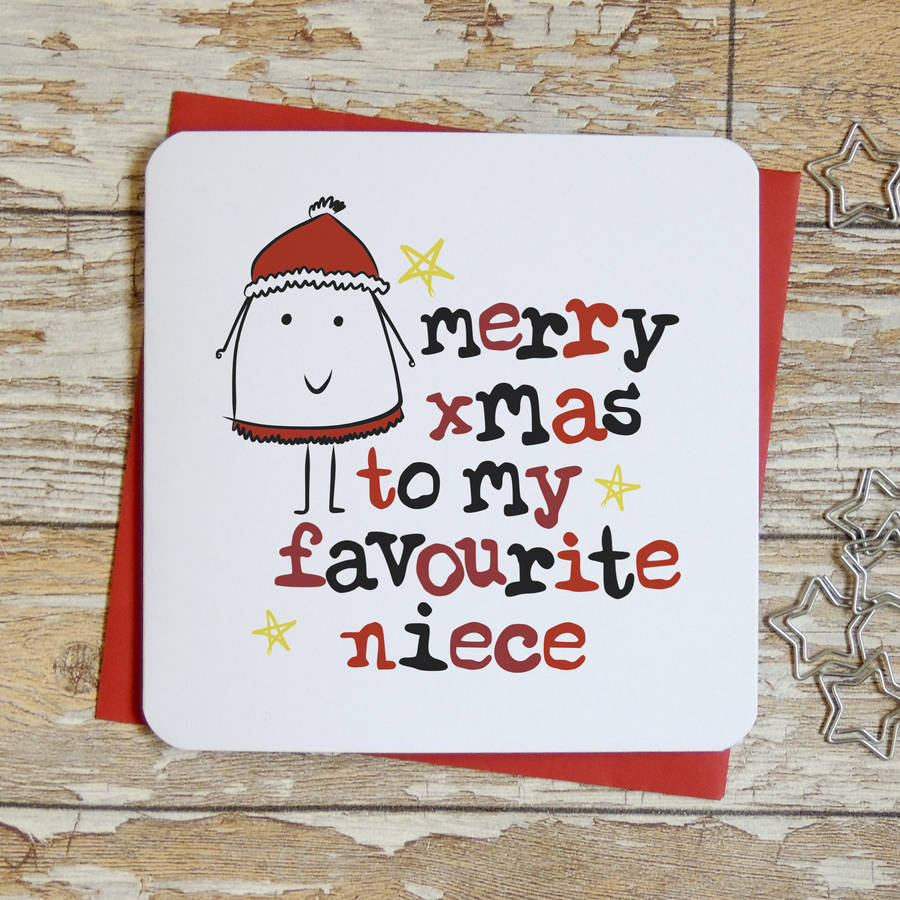 merry christmas to my favourite niece/nephew card by parsy card co