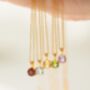 Citrine Solitaire Pendant Necklace In Sterling Silver And Gold, thumbnail 4 of 11