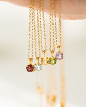 Citrine Solitaire Pendant Necklace In Sterling Silver And Gold, 4 of 11