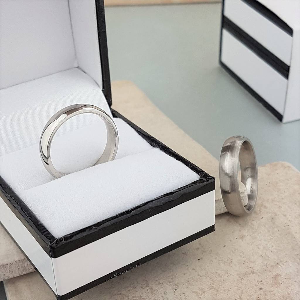 Gentleman's Palladium Wedding Ring With Personalisation, 1 of 10