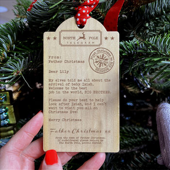 New Sibling Tree Decoration From Father Christmas, 5 of 5
