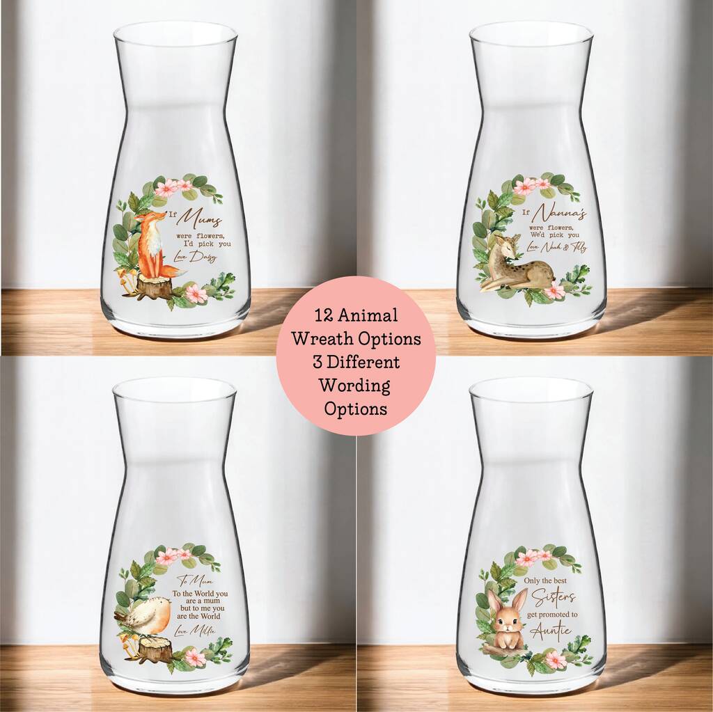 Personalised Woodland Animal Mother's Day Vase, 1 of 5