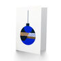 Bauble Blue Orange Modern Ornament Xmas Christmas Card, thumbnail 2 of 4
