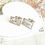 Personalised Rectangle Map Cufflinks, thumbnail 3 of 3